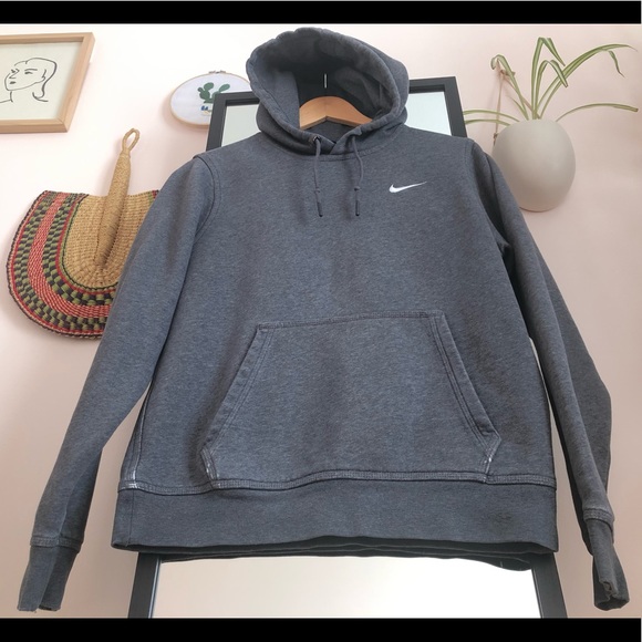 Nike navy blue tag hoodie sweater distressed faded club fleece pullover - Picture 7 of 16